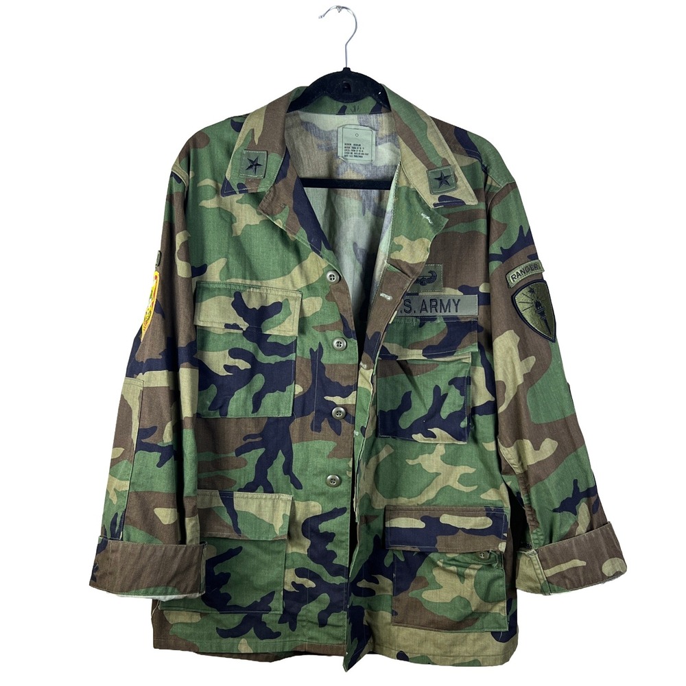 US Military Woodland Camo BDU Field Jacket Medium Regular Military Streetwear